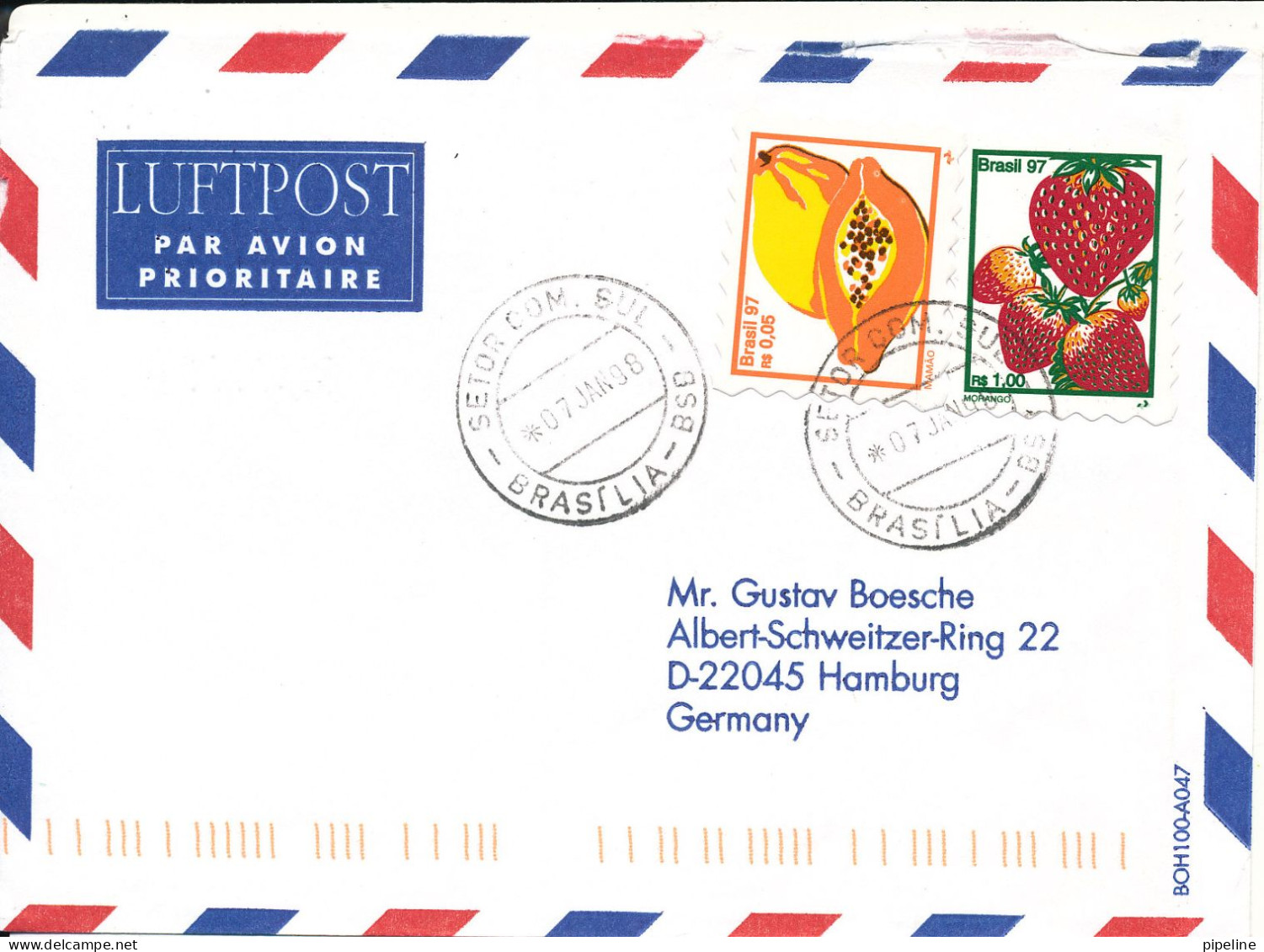 Brazil Air Mail Cover Sent To Germany 7-1-1998 Topic Stamps - Airmail