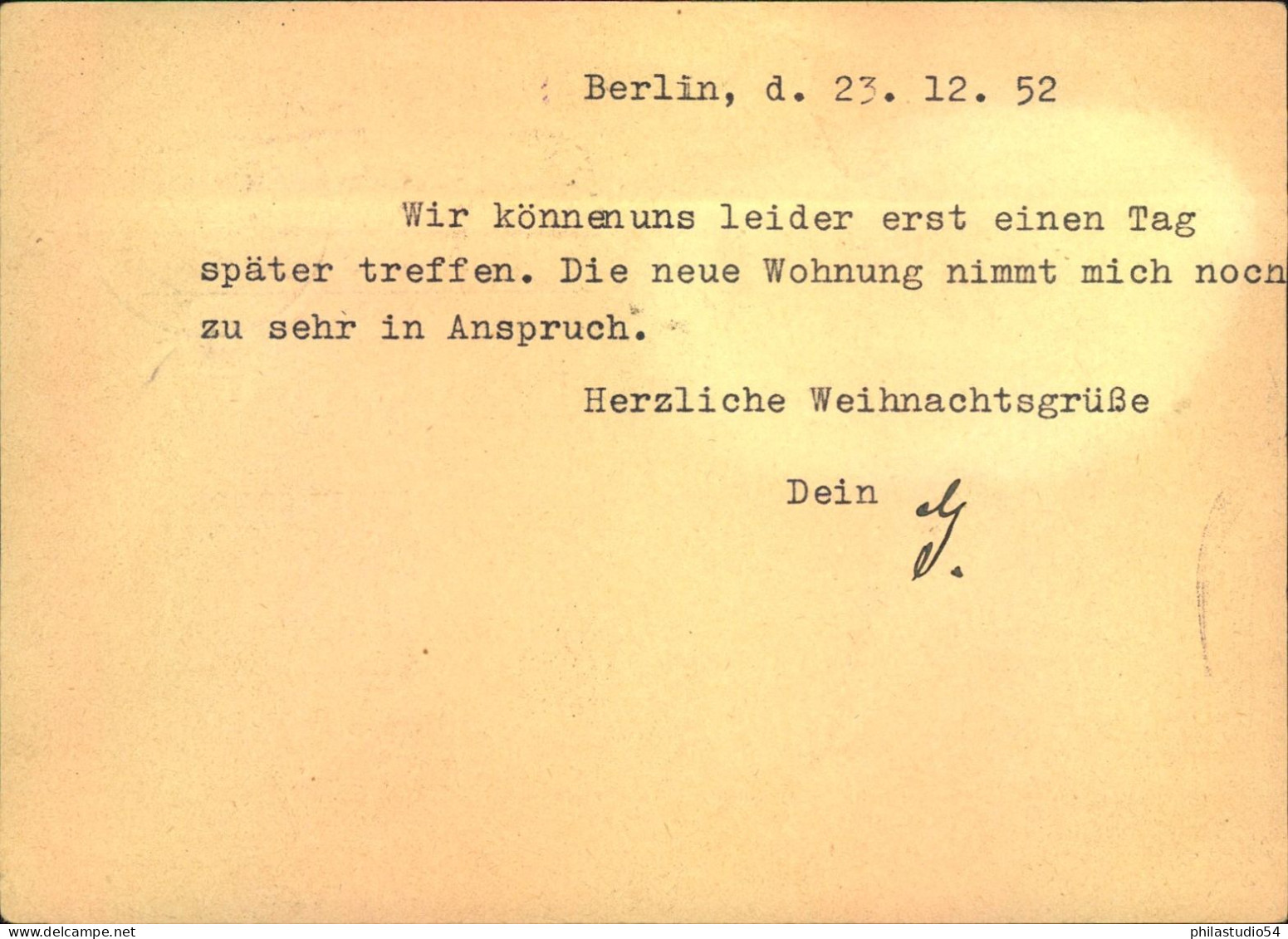 1952, Eilbotenkarte "Gebühr Zahlt Empfänger" Von "BERLIN-TEMPELHOF" Nach Grünau Mit "Zurück"-Aufkleber - Cartas & Documentos