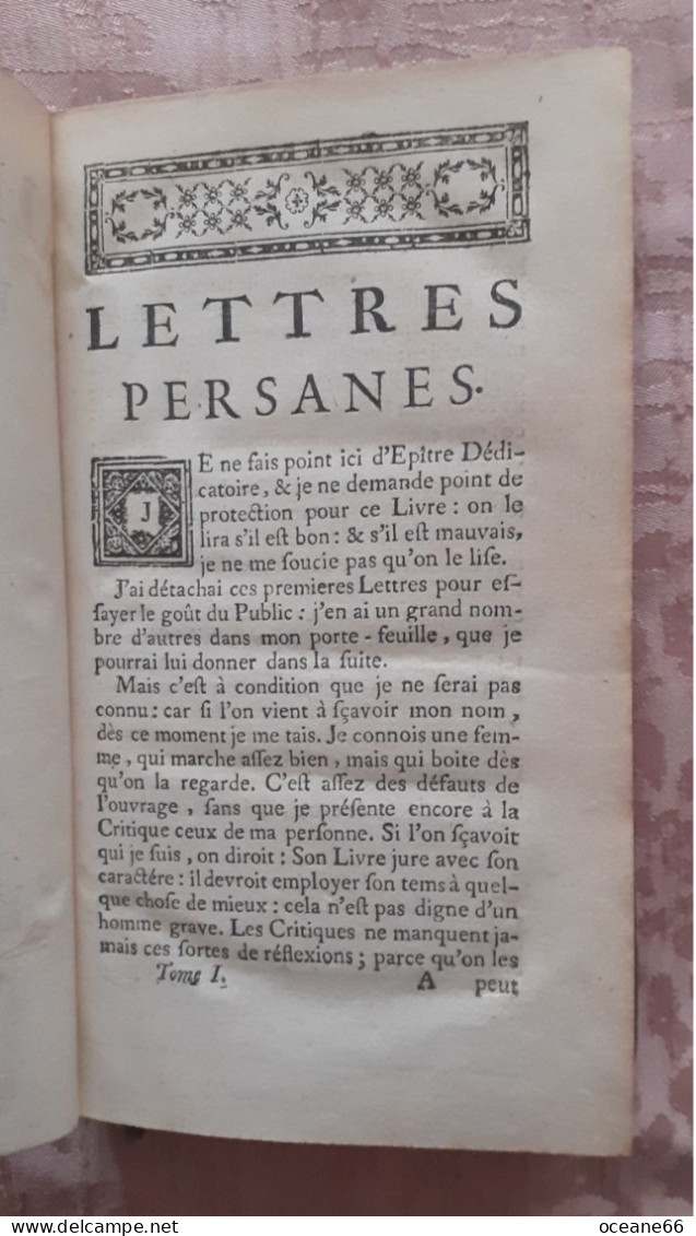 Lettres Persanes Montesquieu 1744 à Cologne Chez Pierre Marteau - 1701-1800
