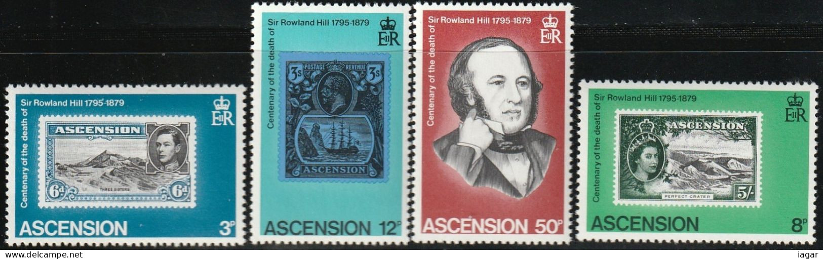 THEMATIC STAMP ON STAMP:  DEATH CENTENARY OF ROWLAND HILL   -  ASCENSION - Südamerika