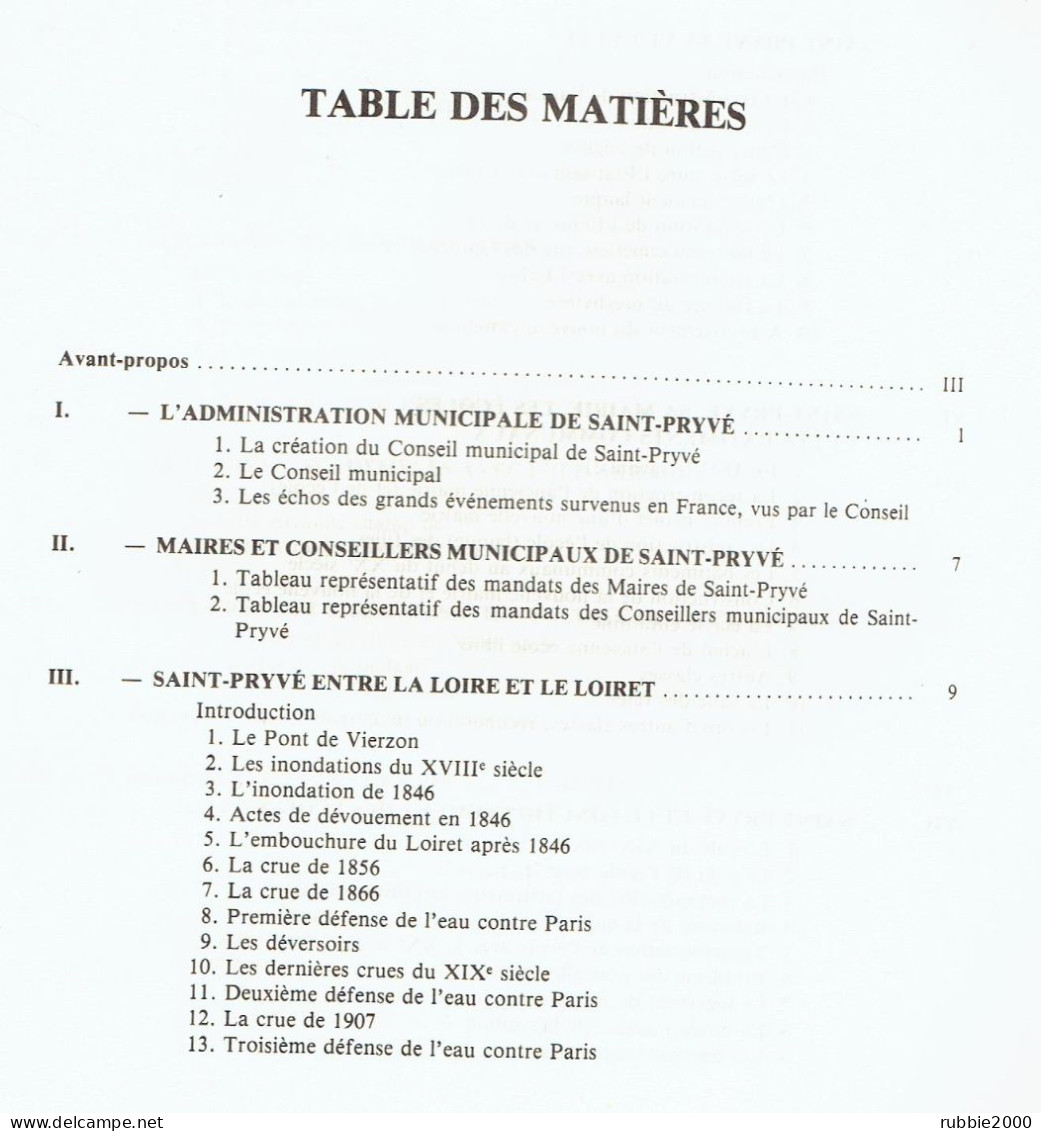 L HISTOIRE DE SAINT PRYVE SAINT MESMIN LOIRET 1843 1980 A TRAVERS LES DELIBERATIONS DU CONSEIL MUNICIPAL YVES MERCIER - Centre - Val De Loire