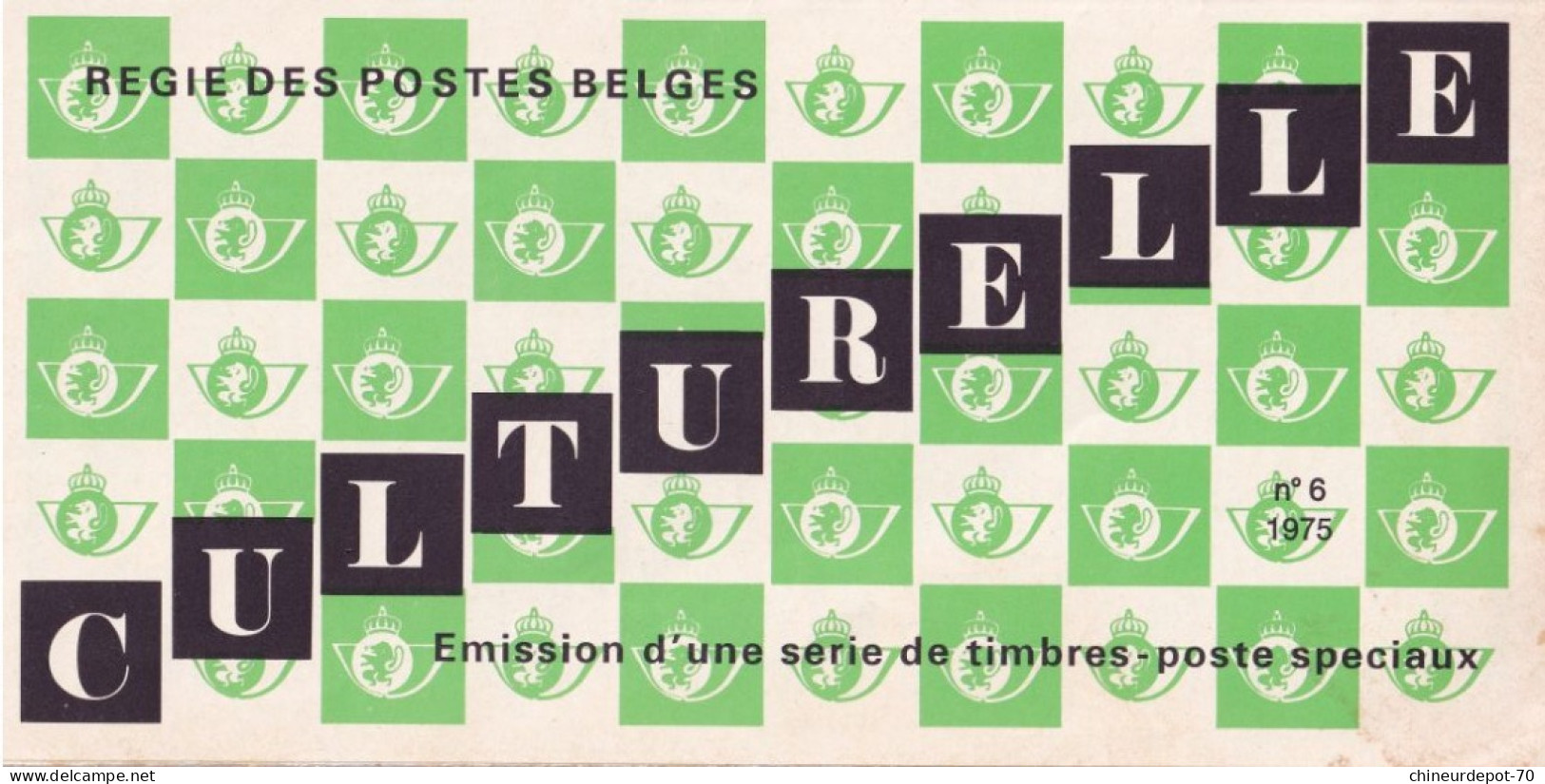 Régie Des Postes Belges émission D'une Serie De  Timbres -poste Spéciaux   N°6 1975 édité  En Français - Brieven En Documenten