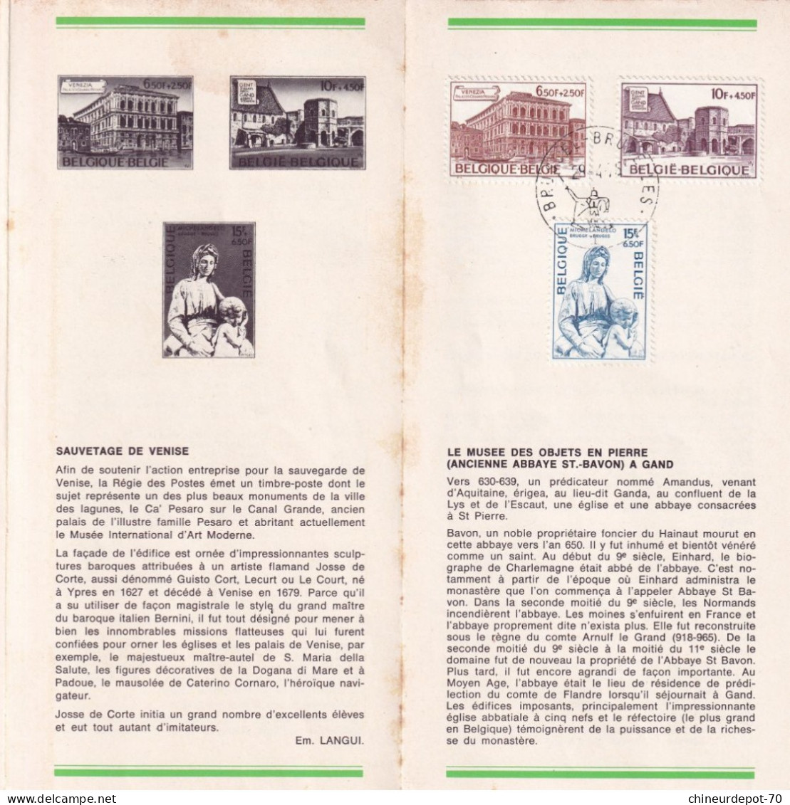 Régie Des Postes Belges émission D'une Serie De  Timbres -poste Spéciaux   N°6 1975 édité  En Français - Lettres & Documents