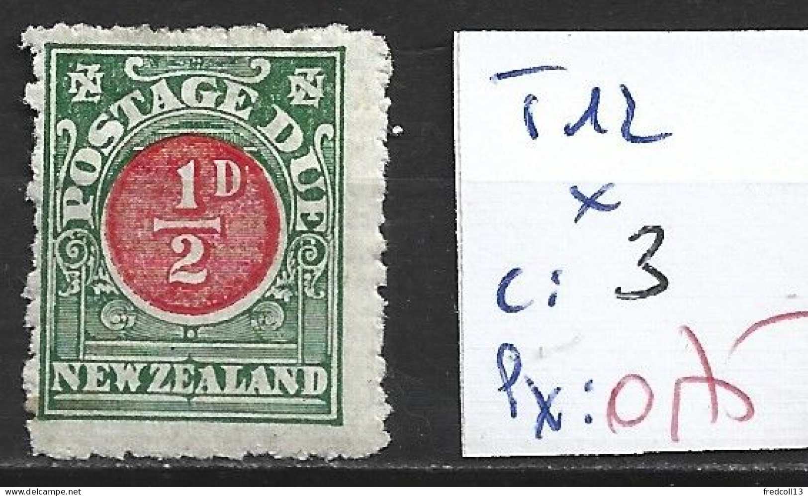 NOUVELLE-ZELANDE TAXE 12 * Côte 3 € - Postage Due