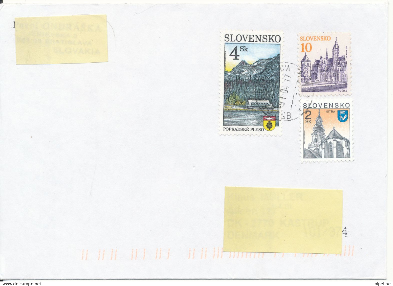 Slovakia Cover Sent To Denmark 9-1-2004 ?? With More Topic Stamps - Storia Postale