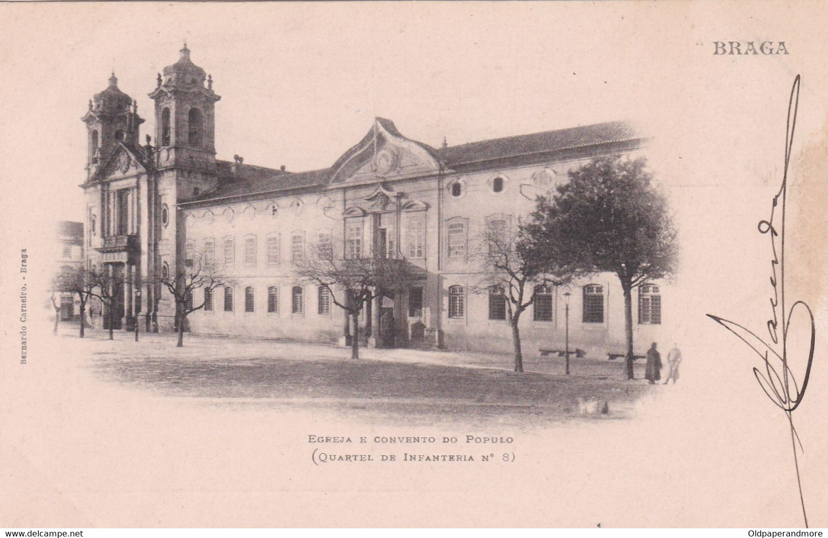 POSTCARD PORTUGAL - BRAGA -  IGREJA E CONVENTO  DO POPULO E QUARTEL D'INFANTERIA - Braga