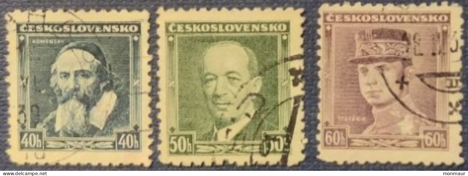 CECOSLOVACCHIA   1936  KOMENSKY-BENES-STEFANIK - Usados