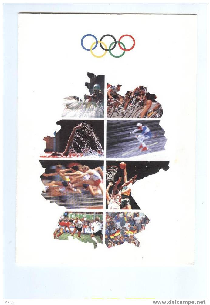 ALLEMAGNE  Document Philatelique  JO 1992  Aviron Escrime Cheval Ski - Schermen