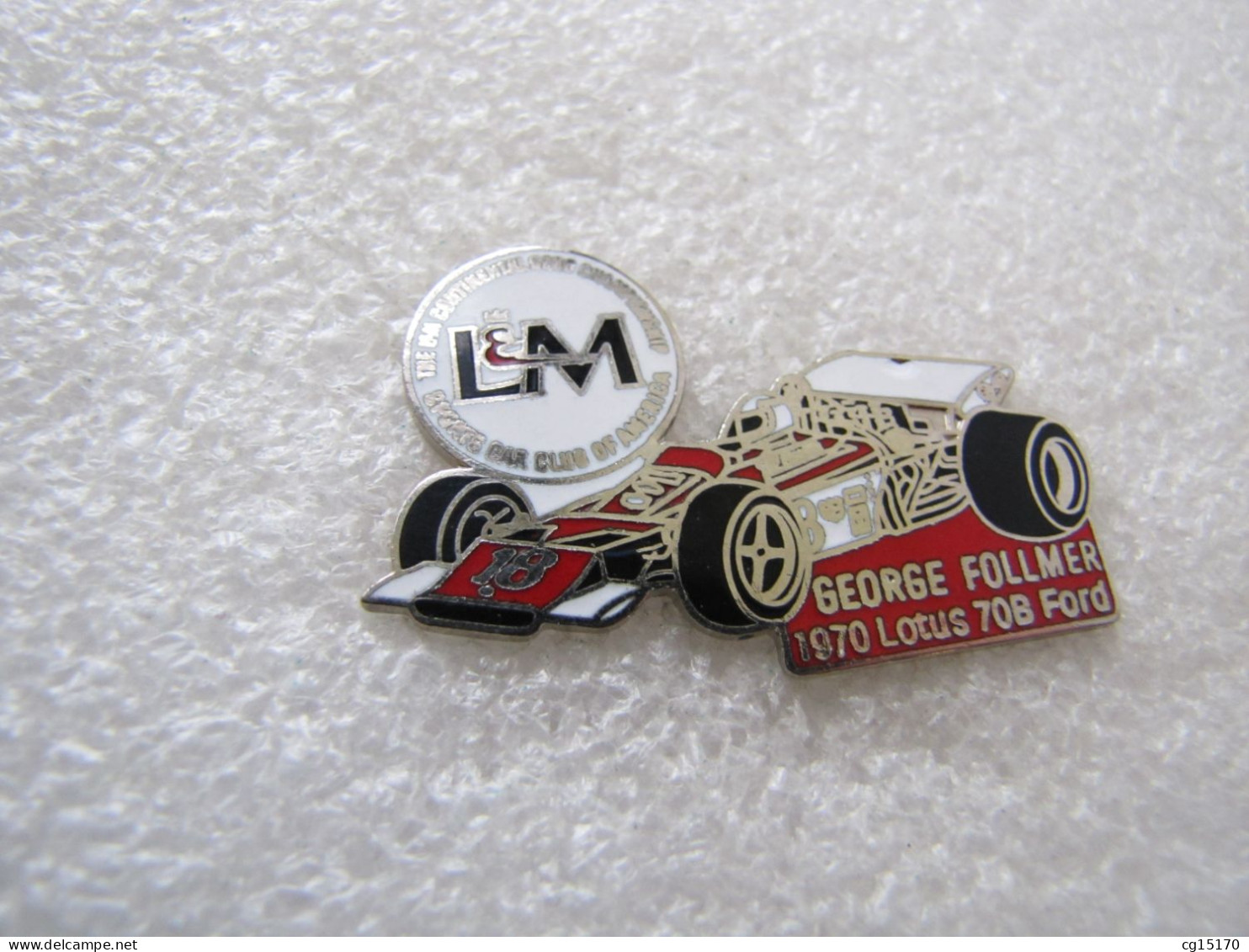 RARE  PIN'S  LOTUS 70 B FORD  GEORGE FOLLMER L&M CIGARETTES  email grand feu  MFS