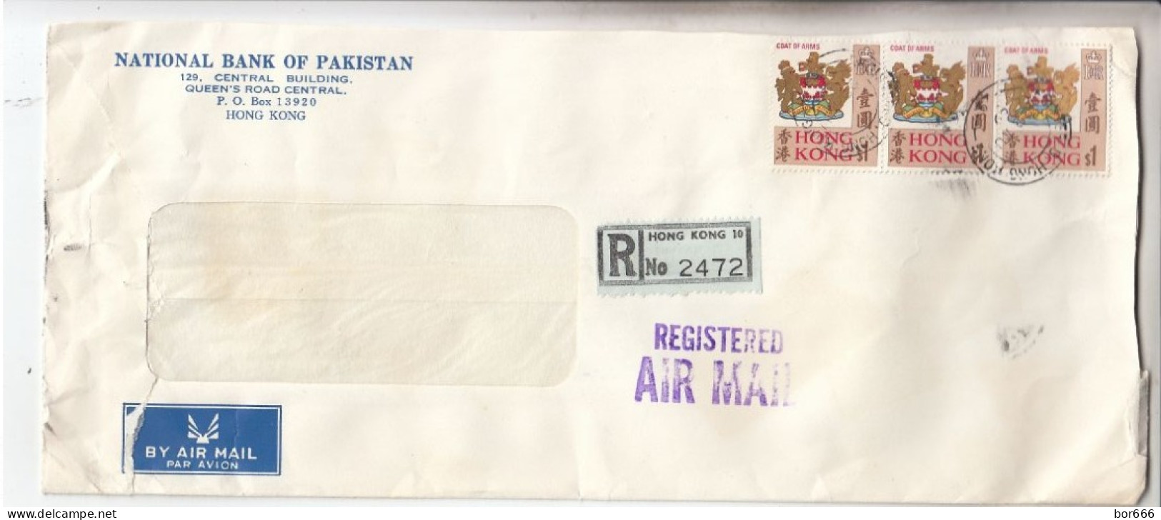 GOOD HONG KONG " REGISTERED " Postal Cover To FINLAND 1969 - Good Stamped: Coat Of Arms - Covers & Documents