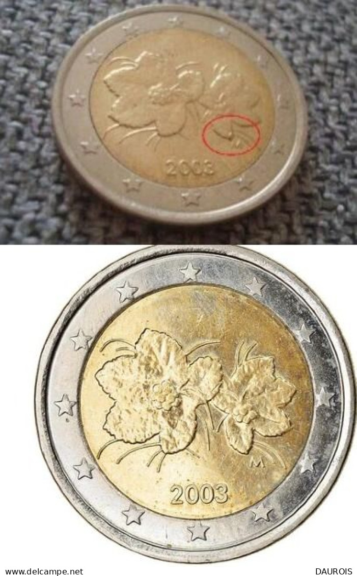 Attention à Cette 2  € Finlande 2003 Fleur De Lakka Avec Une Abeille Et Sa Couleur Très Spéciale. - Finlandía