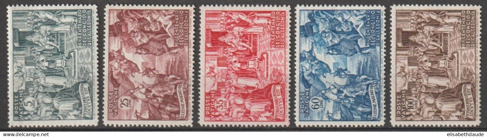 VATICAN - 1951 - SERIE COMPLETE YVERT N° 167/171 ** MNH - COTE = 112 EUR. - Ungebraucht