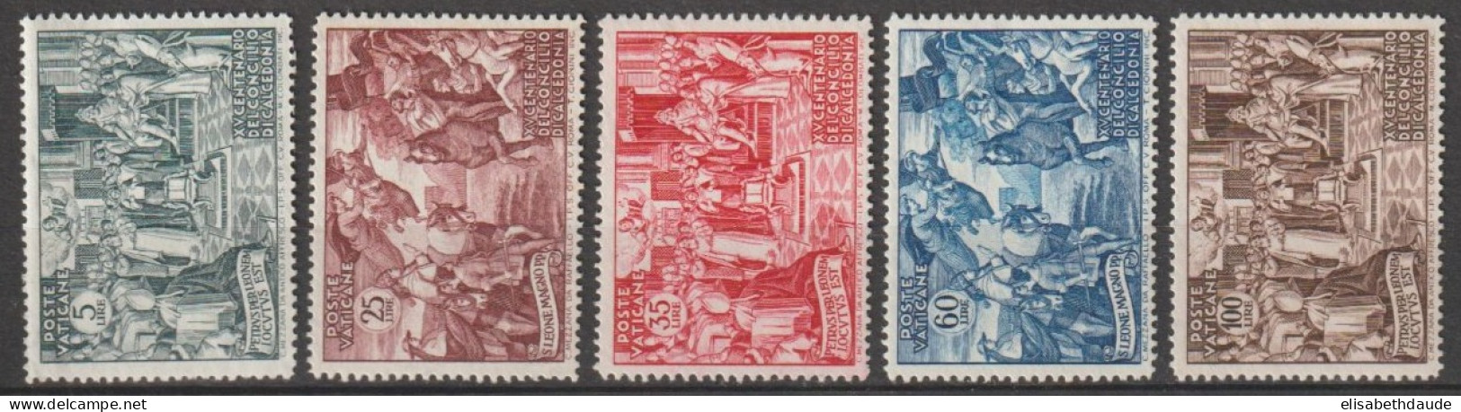 VATICAN - 1951 - SERIE COMPLETE YVERT N° 167/171 ** MNH - COTE = 112 EUR. - Unused Stamps
