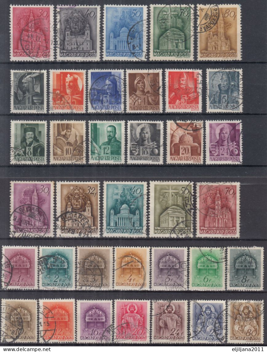 ⁕ Hungary 1939 - 1943 ⁕ Church Heroes / St. Stephen's Crown / Church Heroes ⁕ 36v Used - Scan - Used Stamps