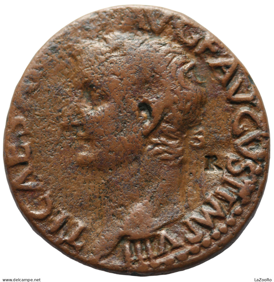 LaZooRo: Roman Empire - AE As Of Tiberius (14-37 AD), Rudder, CM - La Dinastia Giulio-Claudia Dinastia (-27 / 69)