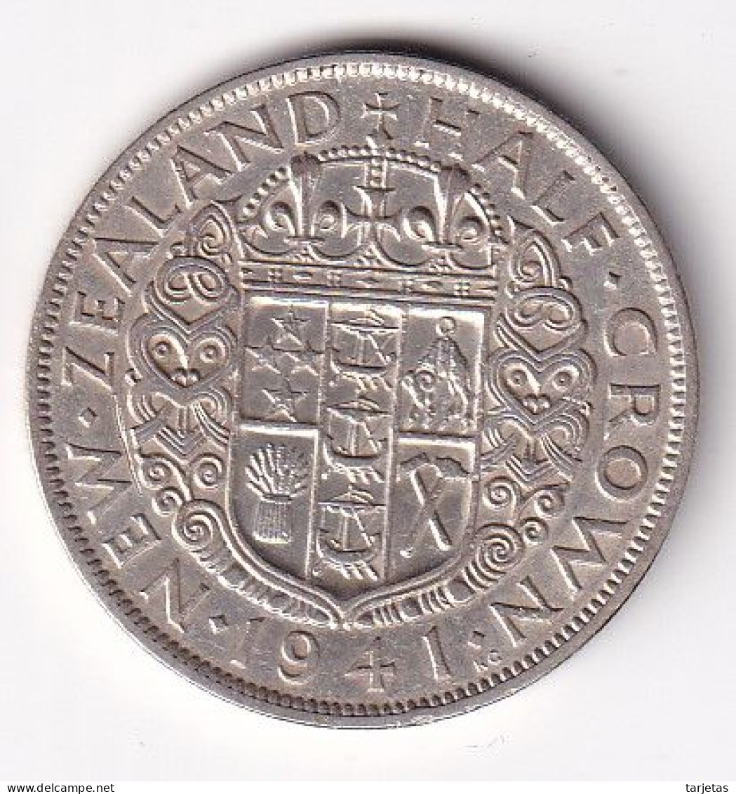 MONEDA DE PLATA DE NUEVA ZELANDA DE 1/2 CROWN DEL AÑO 1941  (COIN) SILVER,ARGENT. - New Zealand