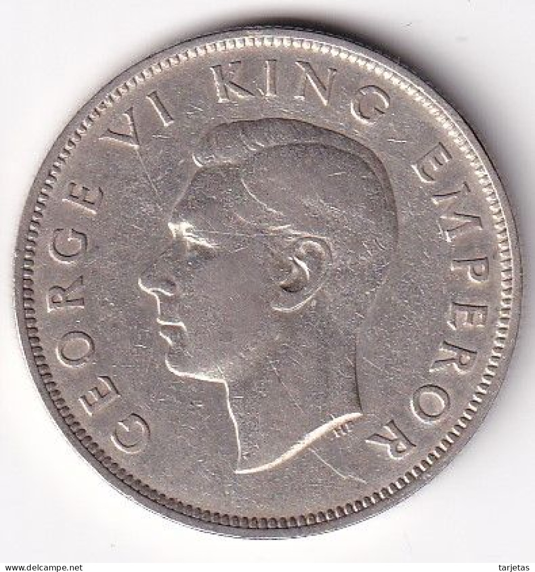 MONEDA DE PLATA DE NUEVA ZELANDA DE 1/2 CROWN DEL AÑO 1941  (COIN) SILVER,ARGENT. - Nouvelle-Zélande