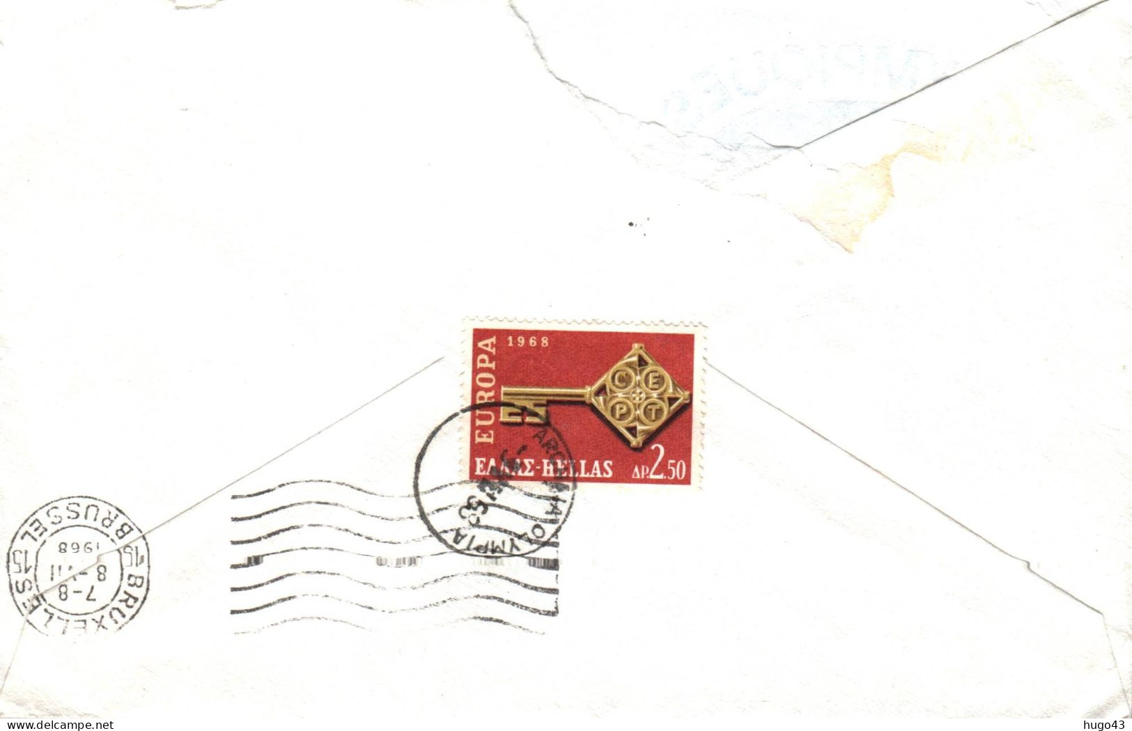 ENVELOPPE AVEC CACHET JEUX OLYMPIQUES D' HIVER A GRENOBLE - ACADEMIE OLYMPIQUE INTERNATIONALE AVEC LETTRE  ET TIMBRES - Invierno 1968: Grenoble