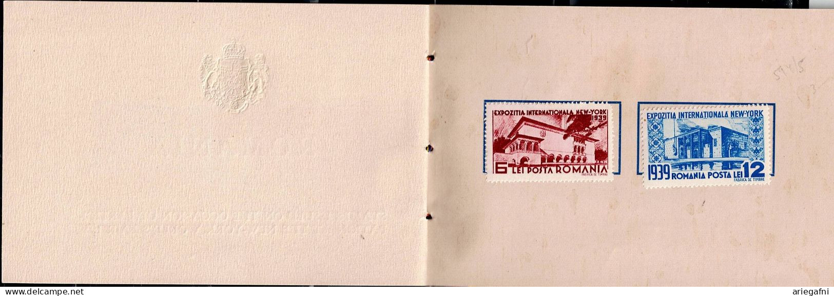 ROMANIA 1939 ROMANIA'S PARTICIPATION IN THE NEW YORK WORLD'S EXHIBITION BOOKLET MI No 594-5 MNH VF!! - Postzegelboekjes