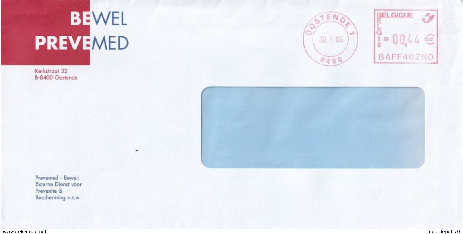 Enveloppe Oblitéré Bewel Prevemed  OOstende    2005 - Briefe U. Dokumente