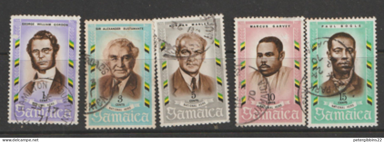 Jamaica  1970  SG 298-302  National Heroes   Fine Used - Jamaica (1962-...)