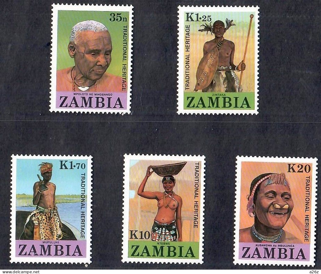 Zambia 1987 Traditional Heritage 5V MNH - Zambie (1965-...)