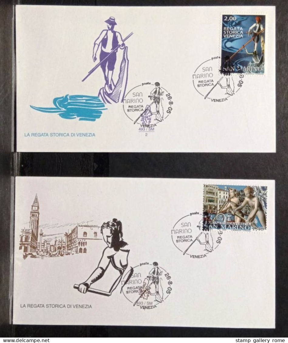 SAN MARINO - 2 FDC - ANNO 2005 - VENETIA - LA REGATA STORICA DI VENEZIA - FDC