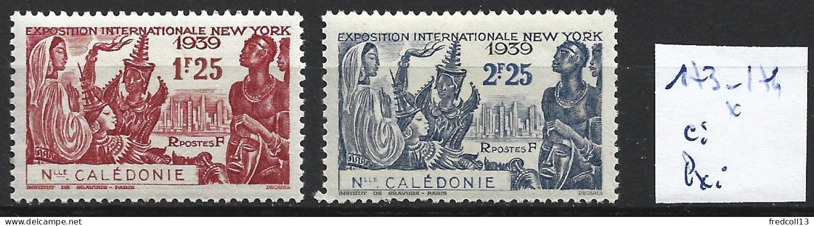 NOUVELLE-CALEDONIE 173-74 * Côte 4.50 € - Unused Stamps