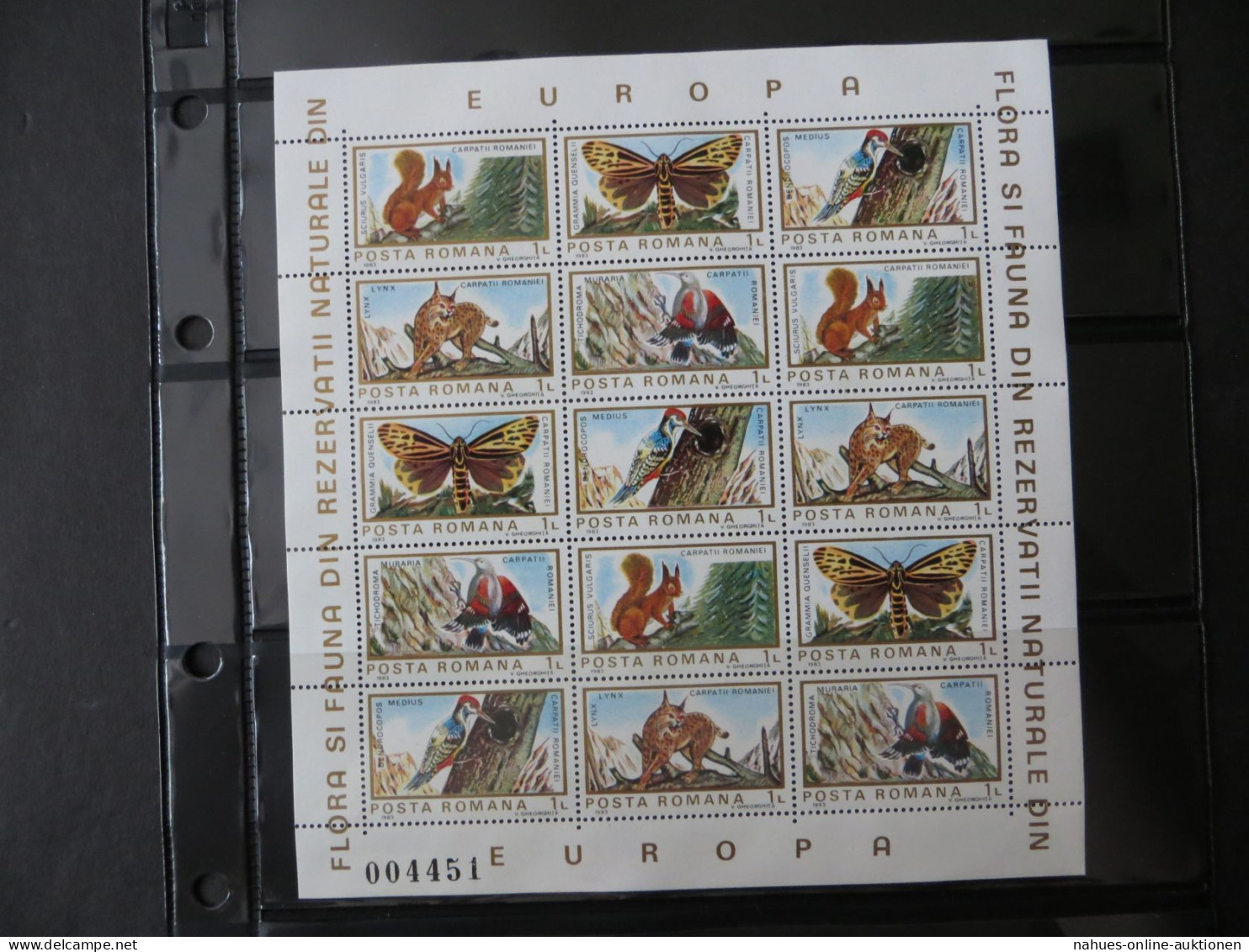 Rumänien Flora Und Fauna Tiere Pflanzen Blumen 3982-91 Kompl Bogen Kat 103,00 ++ - Storia Postale