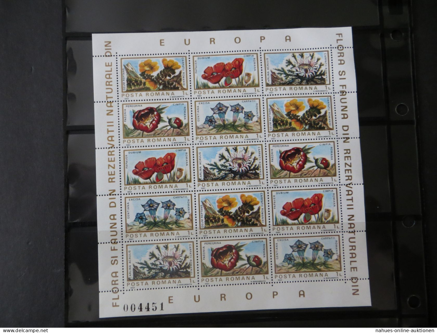 Rumänien Flora Und Fauna Tiere Pflanzen Blumen 3982-91 Kompl Bogen Kat 103,00 ++ - Storia Postale