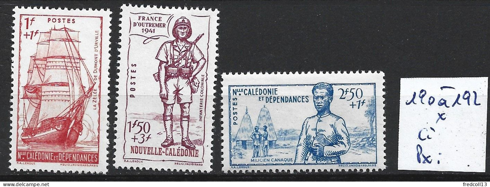 NOUVELLE-CALEDONIE 190 à 92 * Côte 6.75 € - Neufs