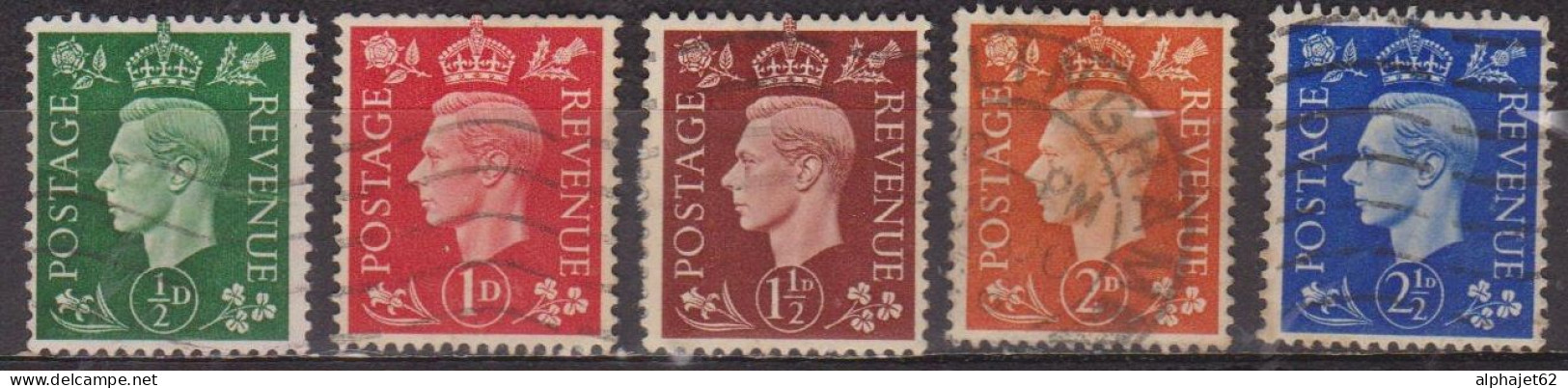 Avènement Du Roi George VI - GRANDE BRETAGNE - 1937 - N° 209 à 213 - Usati