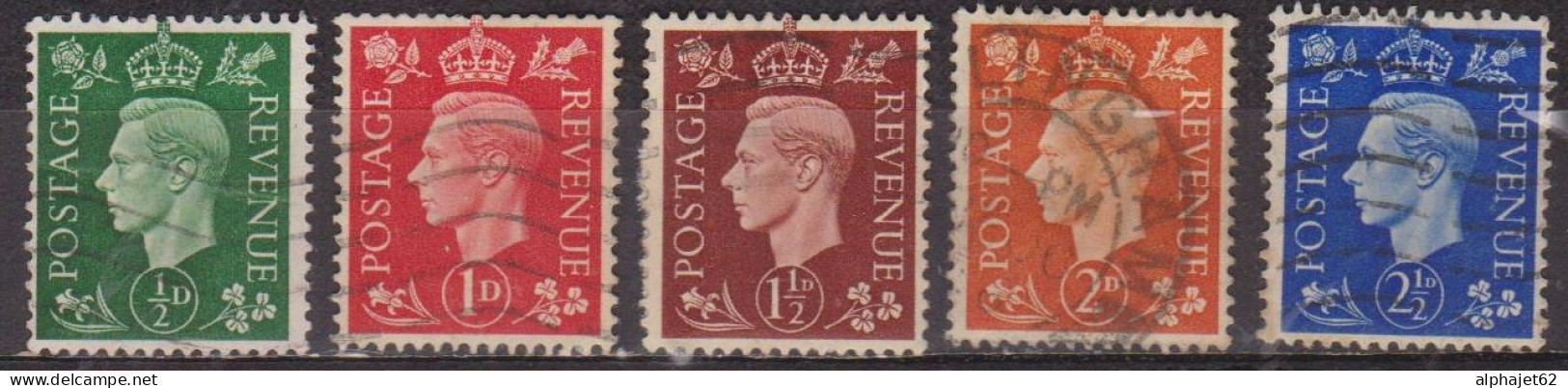 Avènement Du Roi George VI - GRANDE BRETAGNE - 1937 - N° 209 à 213 - Used Stamps