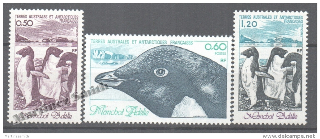 TAAF French Southern And Antarctic Territories 1980 Yvert 86-88, Fauna. The Adelie Penguin - MNH - Ongebruikt