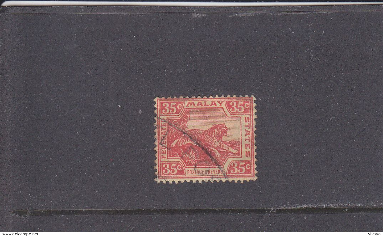 FEDERATED MALAY STATES - O / FINE CANCELLED - 1906/22 - TIGER , TIGRE - 35cts - Mi. 43 - Federated Malay States