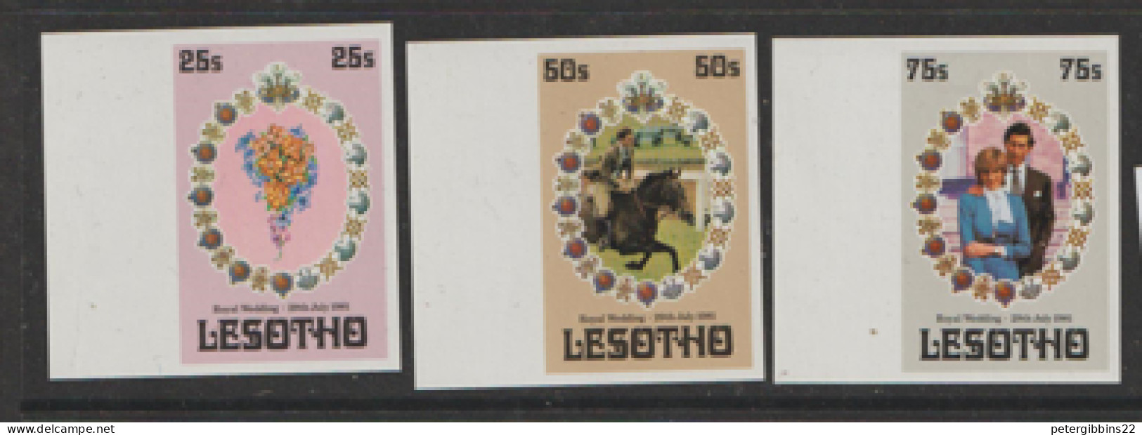 Lesotho  1981    SG 451-3  Royal Wedding  Unmounted Mint Imperf - Lesotho (1966-...)