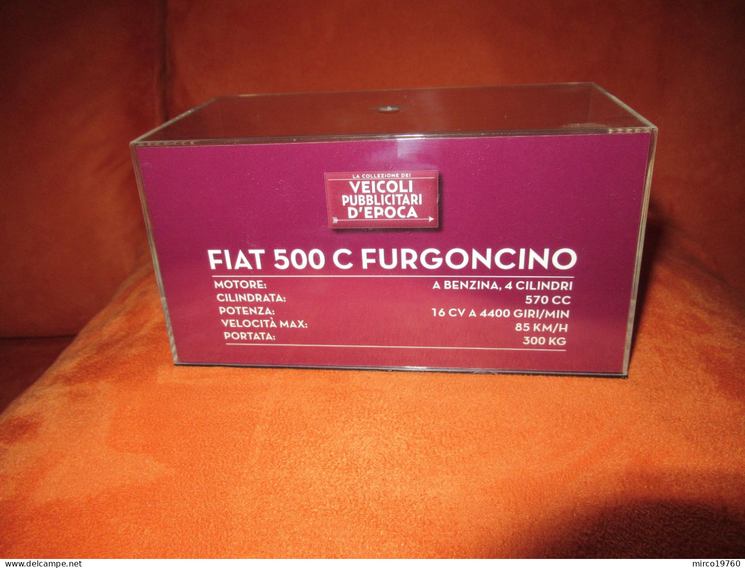 DIE CAST 1:43 - FIAT 500 C FURGONCINO - MUTTI - 1954 - NUOVO IN TECA RIGIDA - Other & Unclassified