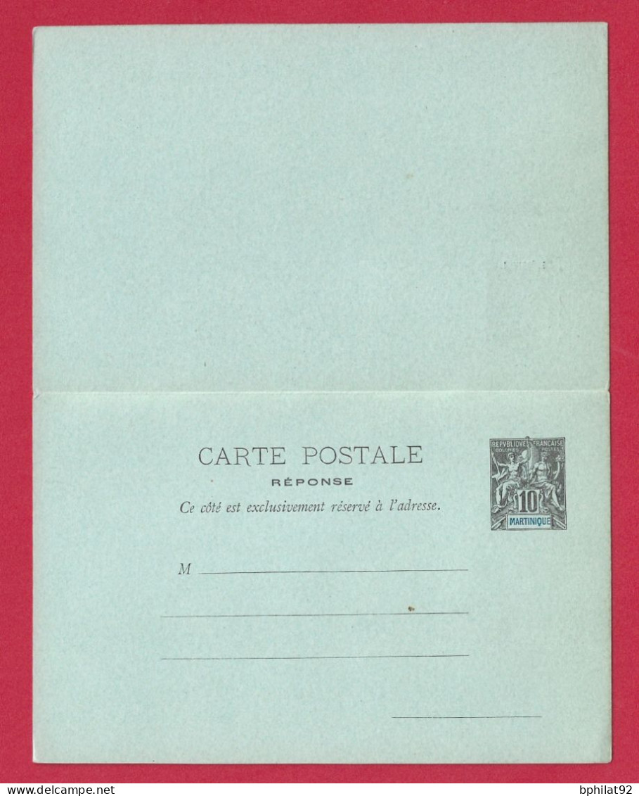 !!! MARTINIQUE, ENTIER POSTAL AVEC COUPON RÉPONSE, NEUF - Storia Postale