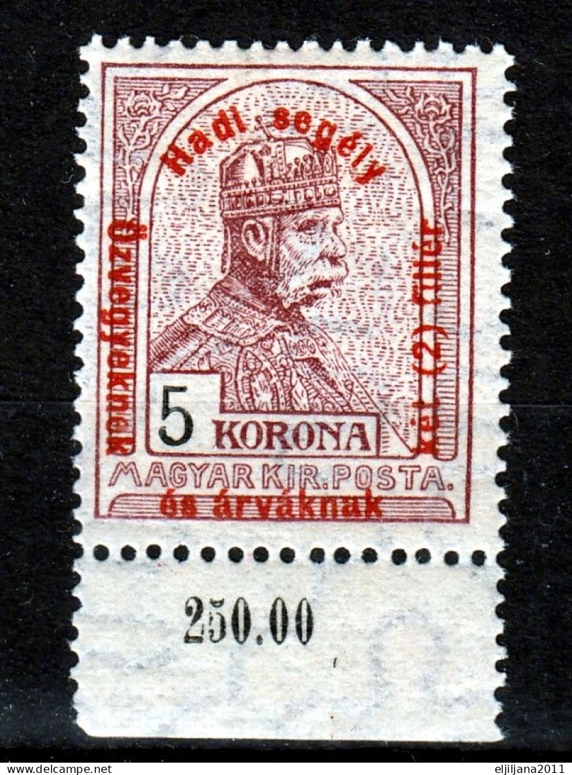 ⁕ Hungary 1915 Ungarn ⁕ War Charity (war Aid) Overprint Mi.178 Franz Joseph ⁕ 1v MH - Nuovi