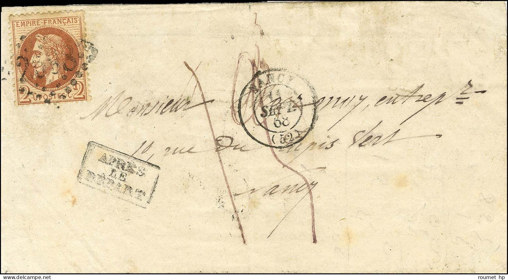GC 2598/ N° 26 Càd T 15 NANCY (52) Sur Lettre Locale Insuffisamment Affranchie Taxée 13 Manuscrite. 1868. - TB. - R. - 1863-1870 Napoléon III. Laure