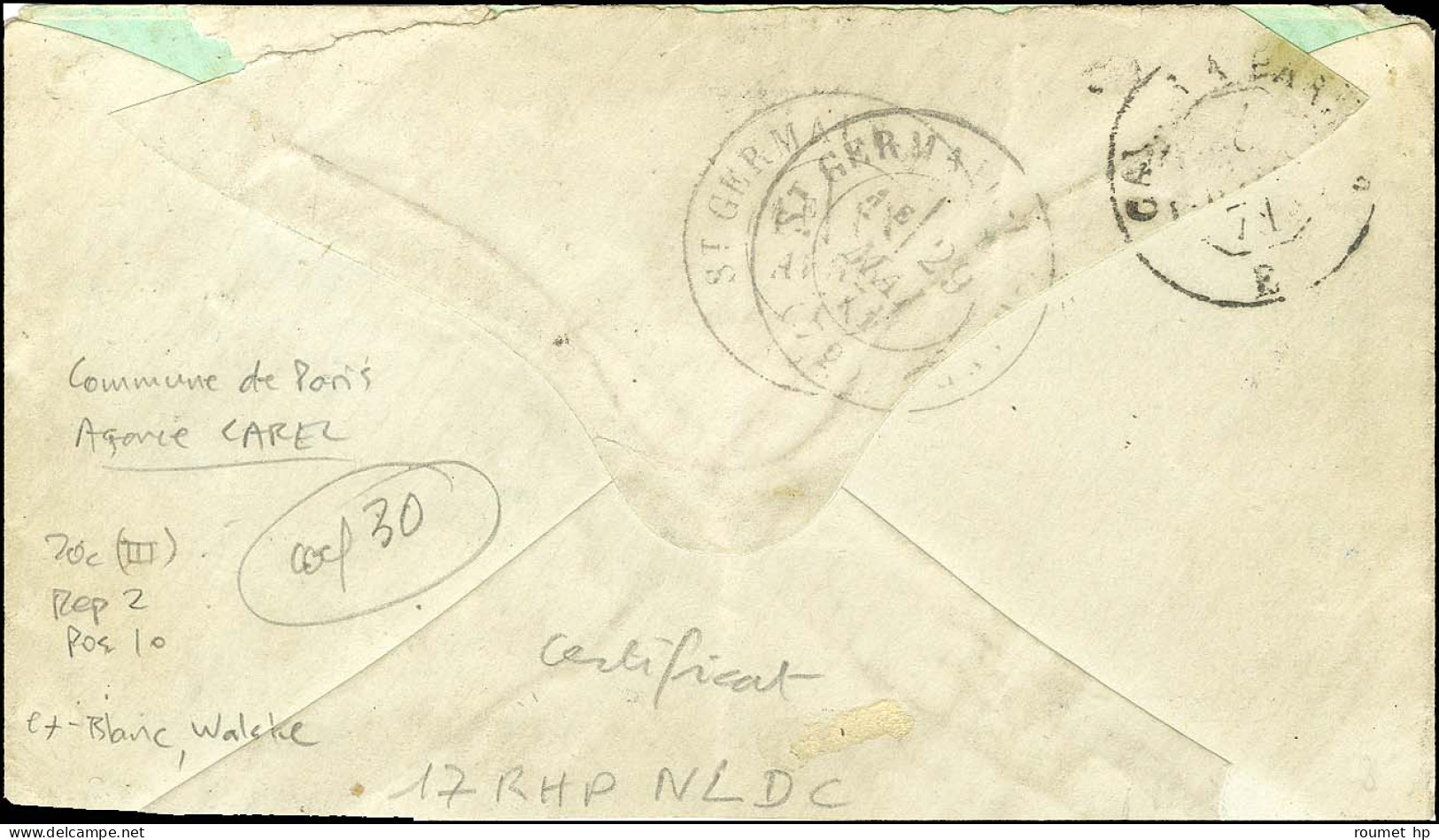 Enveloppe Au Départ De Besson (58) En Date Du 7 Avril 1871 Contenant Un Ou Plusieurs Courrier(s) Pour Un Destinataire Da - 1870 Emission De Bordeaux