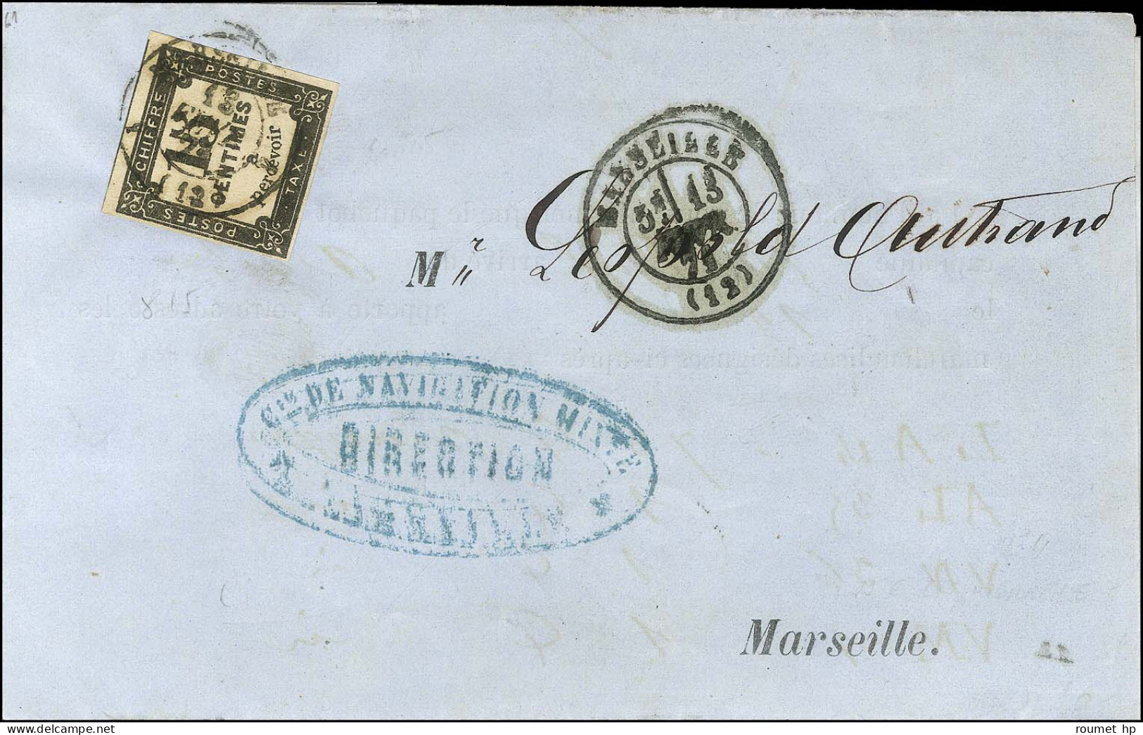 Càd T 15 MARSEILLE (12) / Timbre Taxe N° 4 Sur Lettre Locale. 1871. - TB. - R. - 1859-1959 Cartas & Documentos