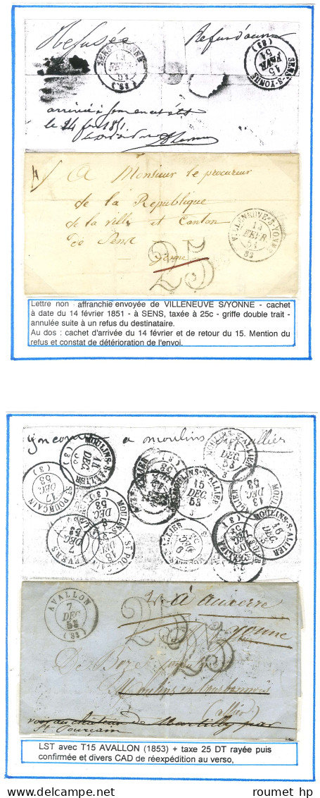 Lot De 2 Lettres Du Département De L'Yonne Avec Taxe 25. - TB. - Otros & Sin Clasificación