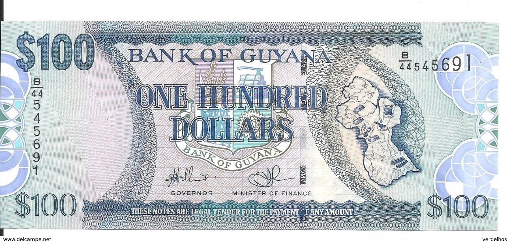 GUYANE 100 DOLLARS ND2012 UNC P 36 B - Guyana