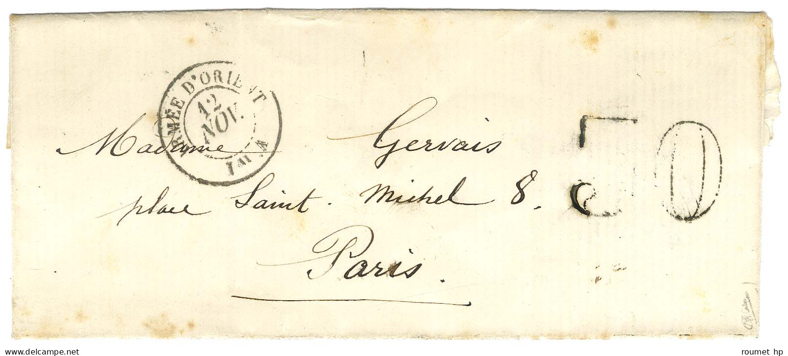 Càd ARMEE D'ORIENT / Bau A Taxe 30 DT Sur Lettre Pour Paris. 1854. - TB / SUP. - Armeestempel (vor 1900)