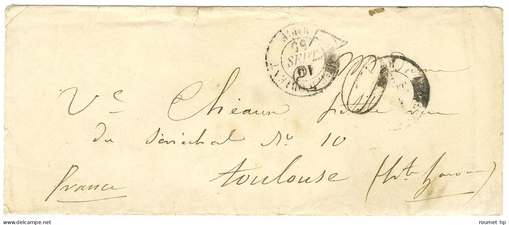 Càd ARMEE D'ORIENT / Bau F Taxe 30 DT Sur Lettre Avec Texte Daté De Kovka Le 12 Septembre 1855 Pour Toulouse. TB. - Legerstempels (voor 1900)