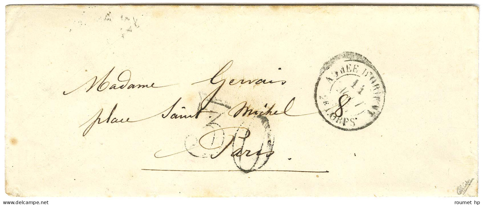 Càd ARMEE D'ORIENT / 2e CORPS Taxe 30 DT Sur Lettre Pour Paris. 1855. - TB. - Armeestempel (vor 1900)