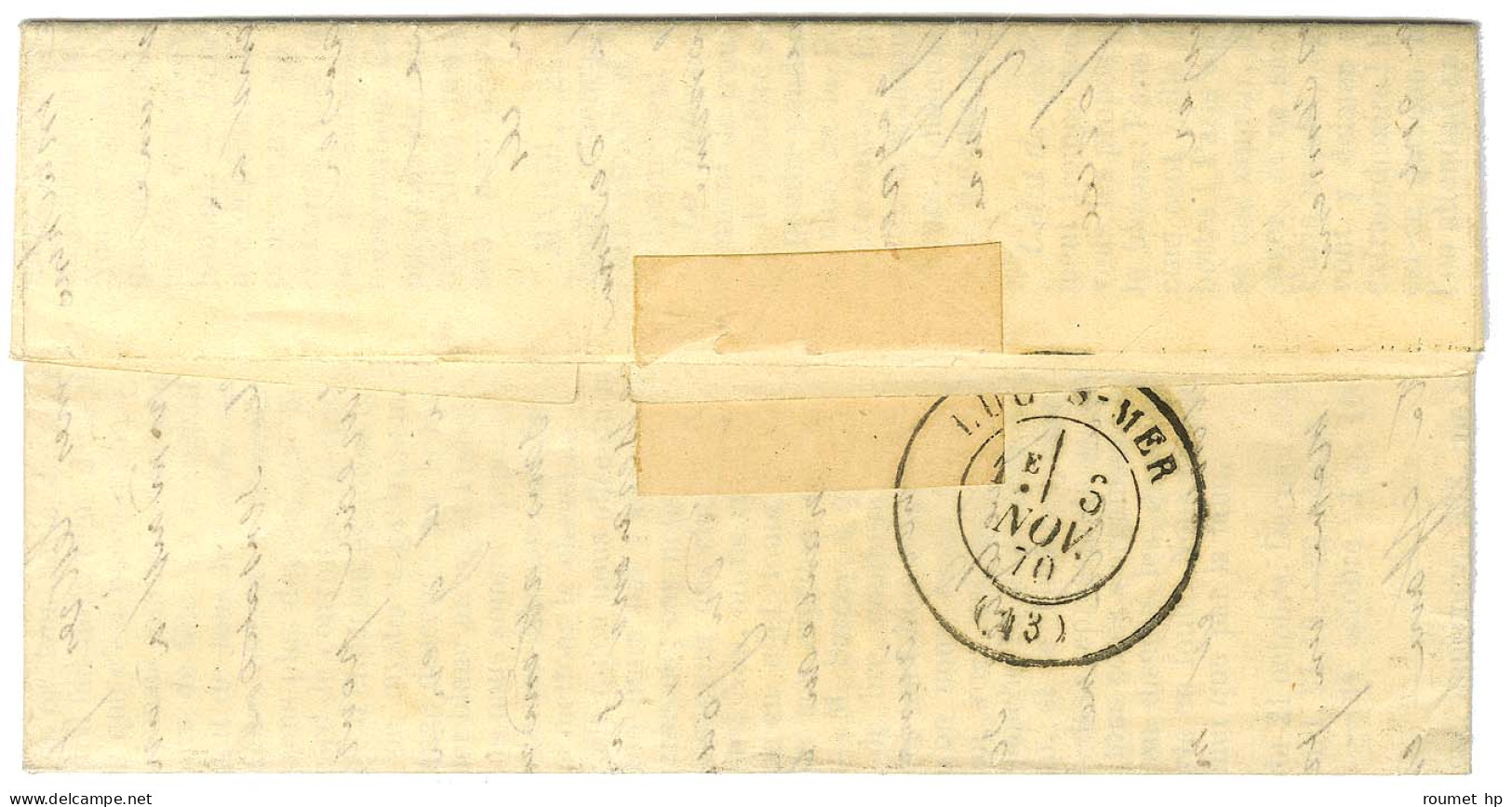 Etoile 15 / N° 29 (def) Càd PARIS / R. BONAPARTE 27 OCT. 70 Sur Gazette Des Absents N° 2 Adressée à Sa Femme à St Aubin  - War 1870