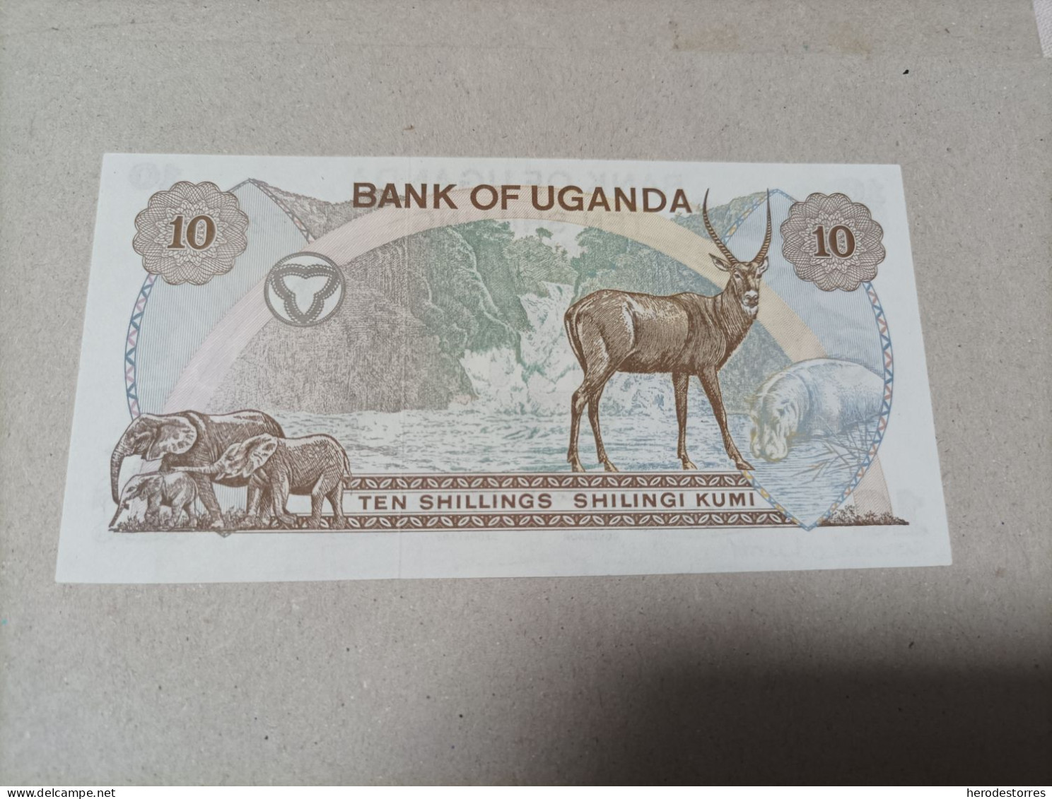 Billete De Uganda De 10 Schillings, Serie A, Año 1973, UNC - Uganda