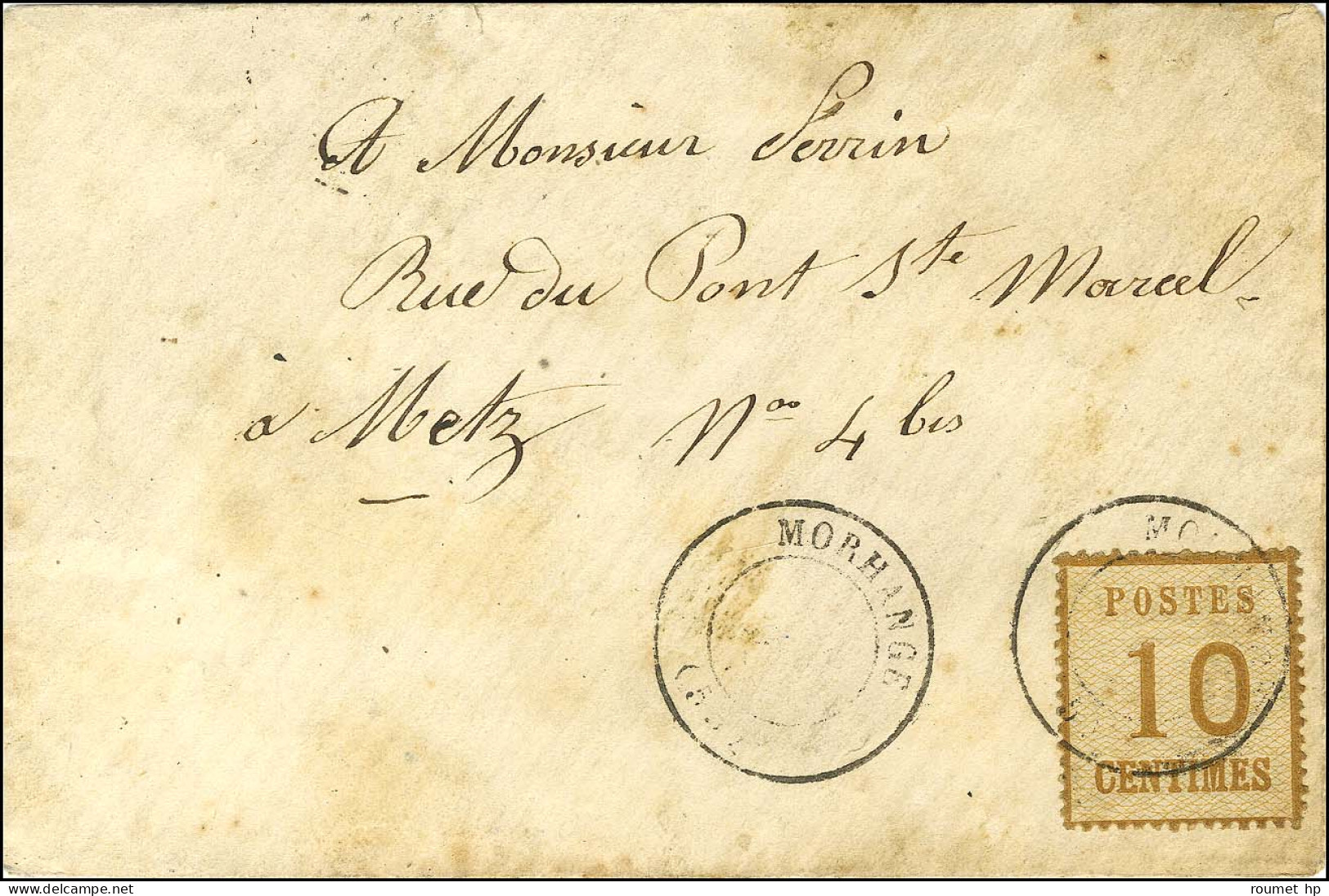 Càd T 17 MORHANGE (55) / Als. N° 5 Sur Lettre Pour Metz. 1870. - TB. - R. - Covers & Documents